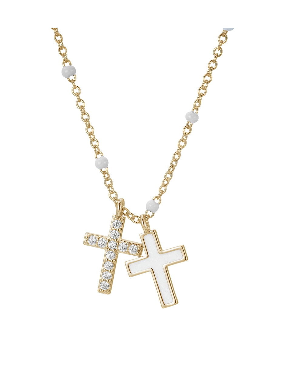 Collar cruz Religiosos con acabado baño de oro 14 K