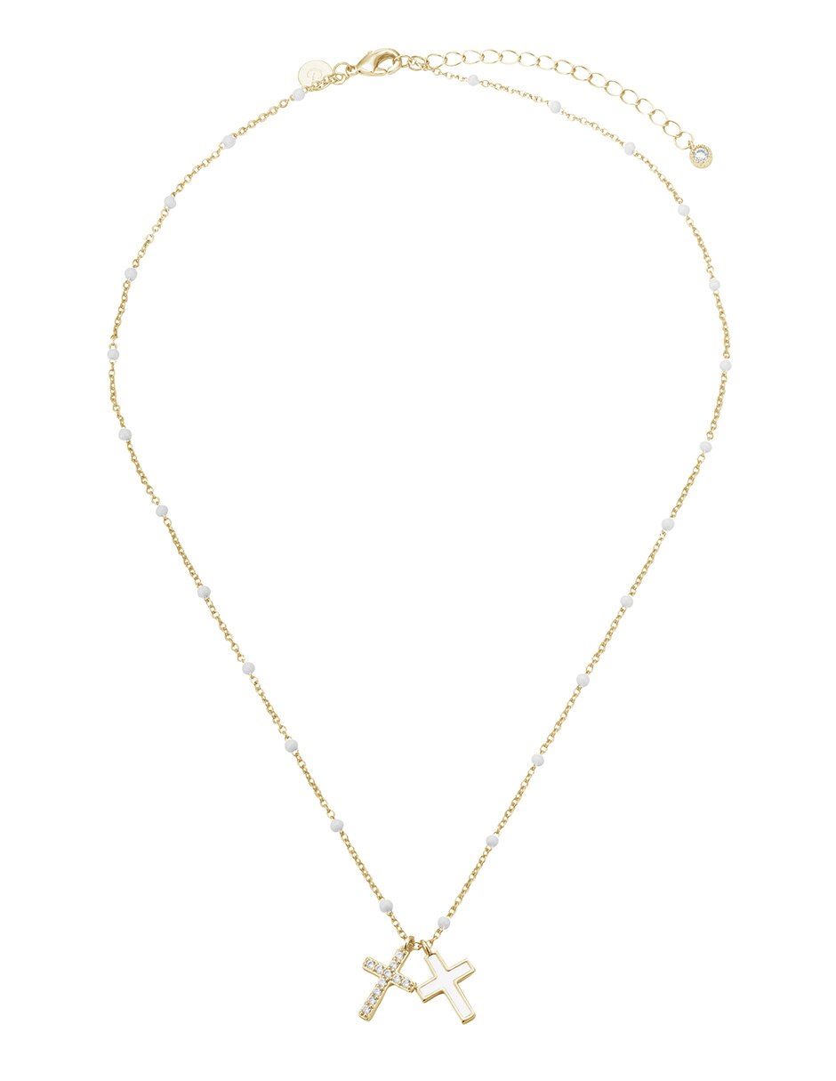 Collar cruz Religiosos con acabado baño de oro 14 K 2
