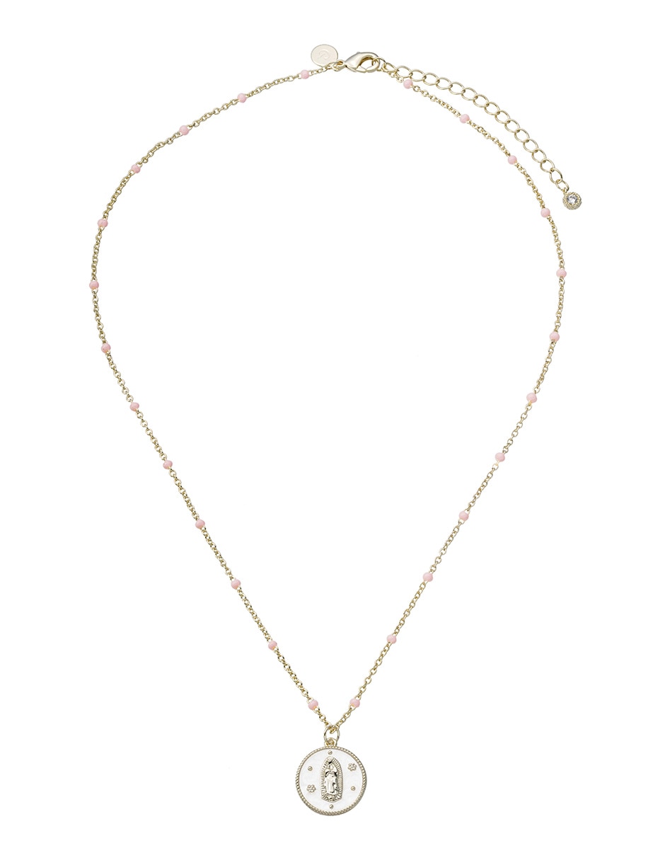 Collar virgen Religiosos con acabado baño de oro 14 K 2