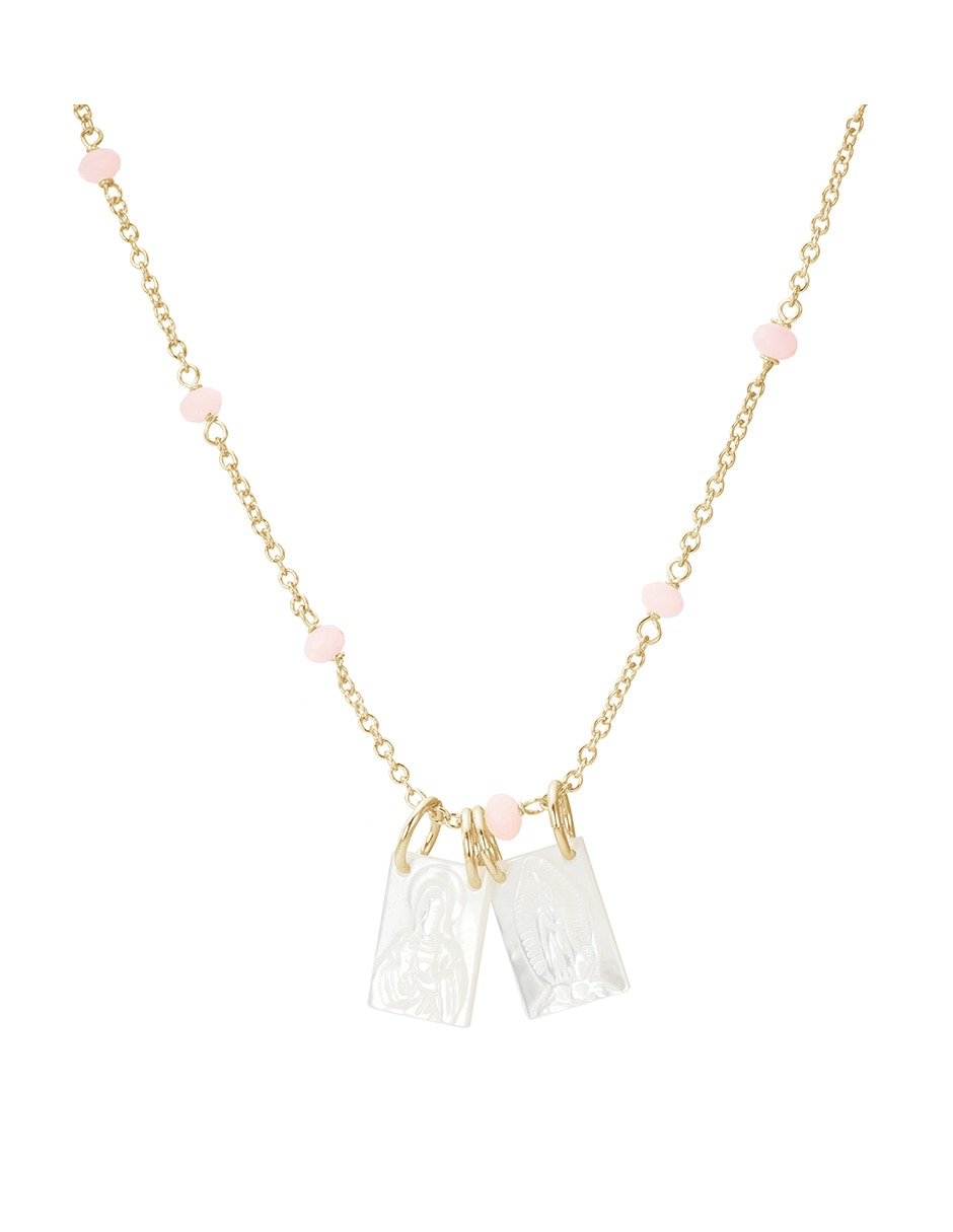 Collar virgen Religiosos con acabado baño de oro 14 K