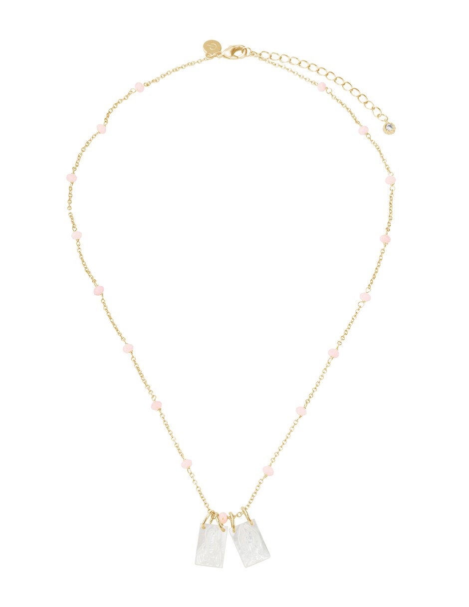 Collar virgen Religiosos con acabado baño de oro 14 K 2