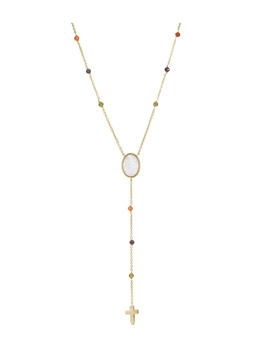 Collar virgen Religiosos con acabado baño de oro 14 K
