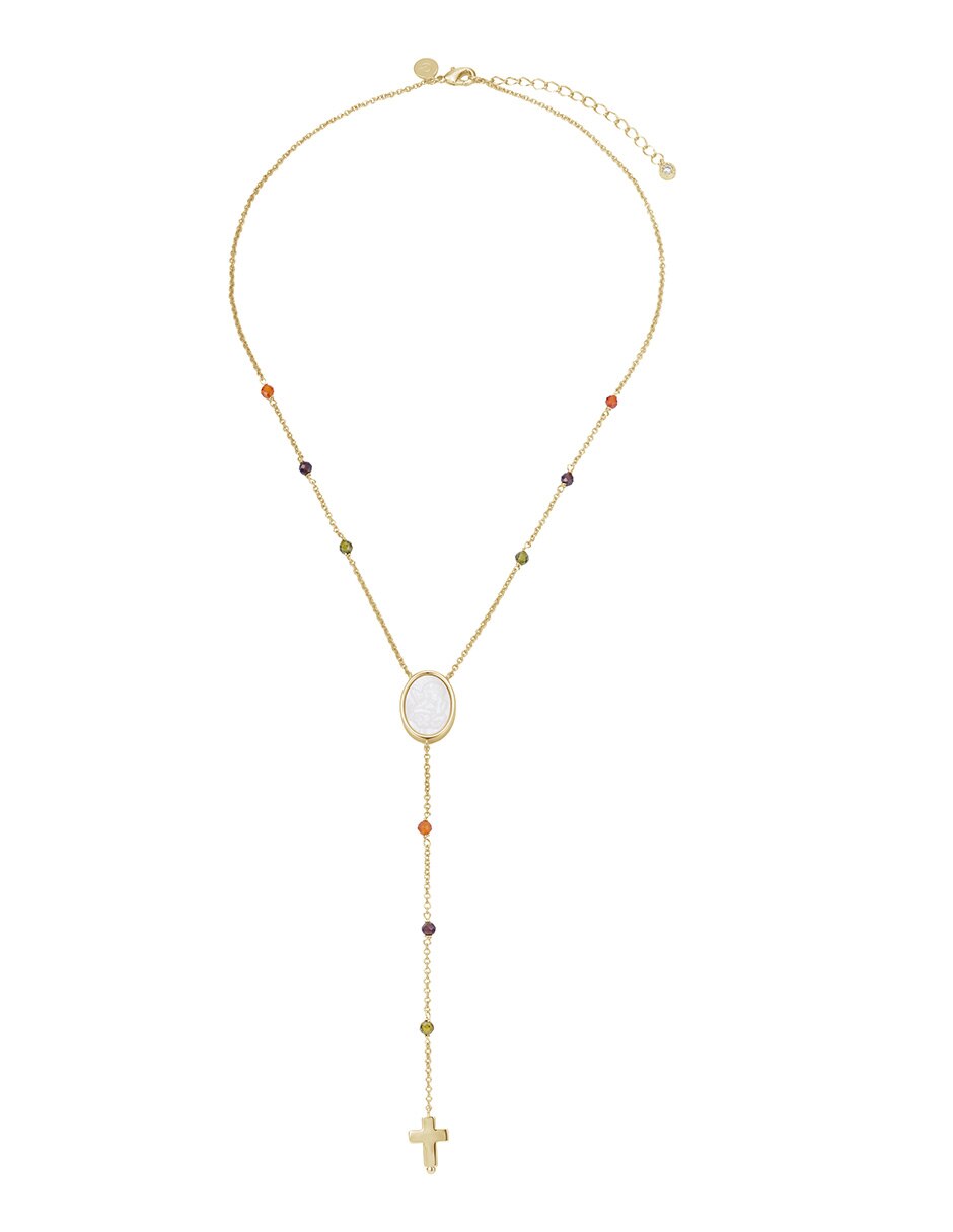 Collar virgen Religiosos con acabado baño de oro 14 K 2