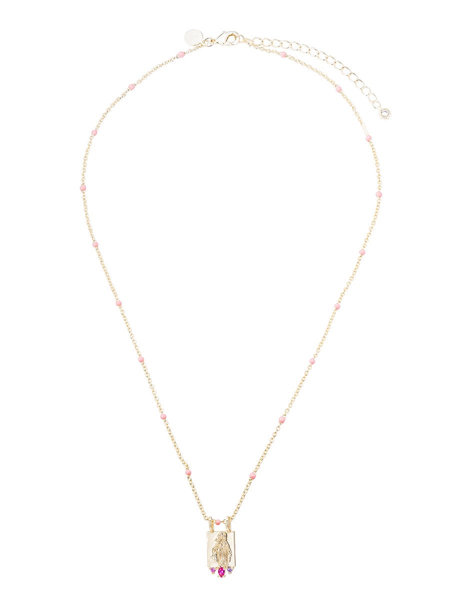 Collar virgen Religiosos con acabado baño de oro 14 K 3