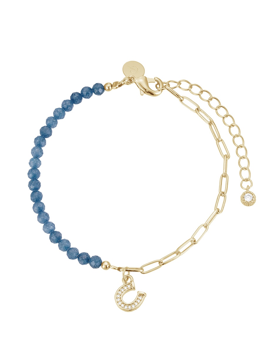 Pulsera con zirconia Protección acabado baño de oro 14 K