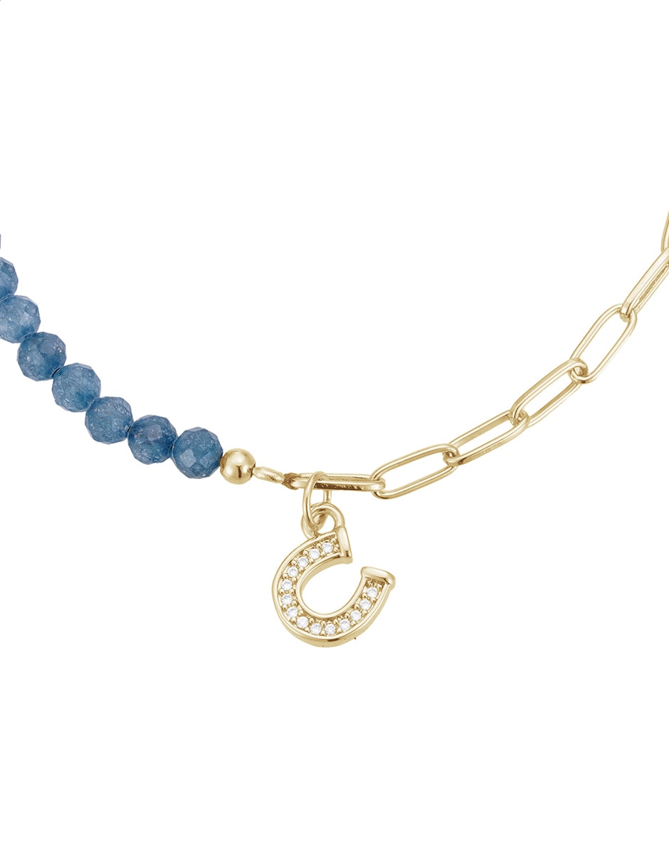 Pulsera con zirconia Protección acabado baño de oro 14 K 2