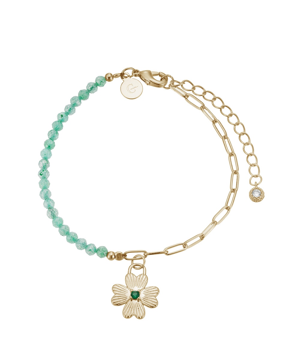 Pulsera con zirconia Golden Circonias acabado baño de oro 14 K