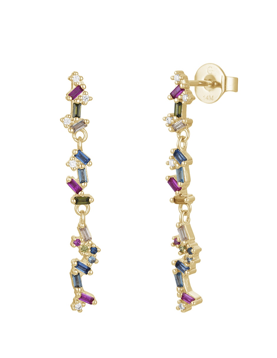 Aretes con acabado baño de oro 14 K Aretes con acabado baño de oro 14 K