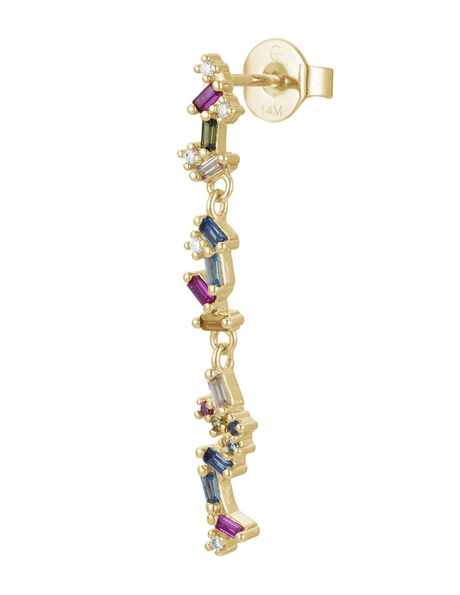Aretes con acabado baño de oro 14 K 2