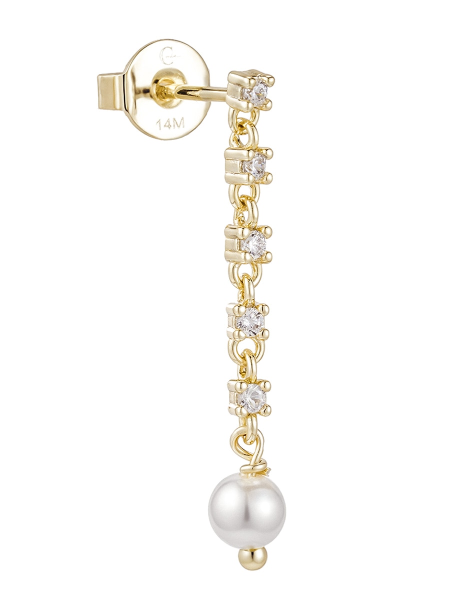 Aretes con acabado baño de oro 14 K 2