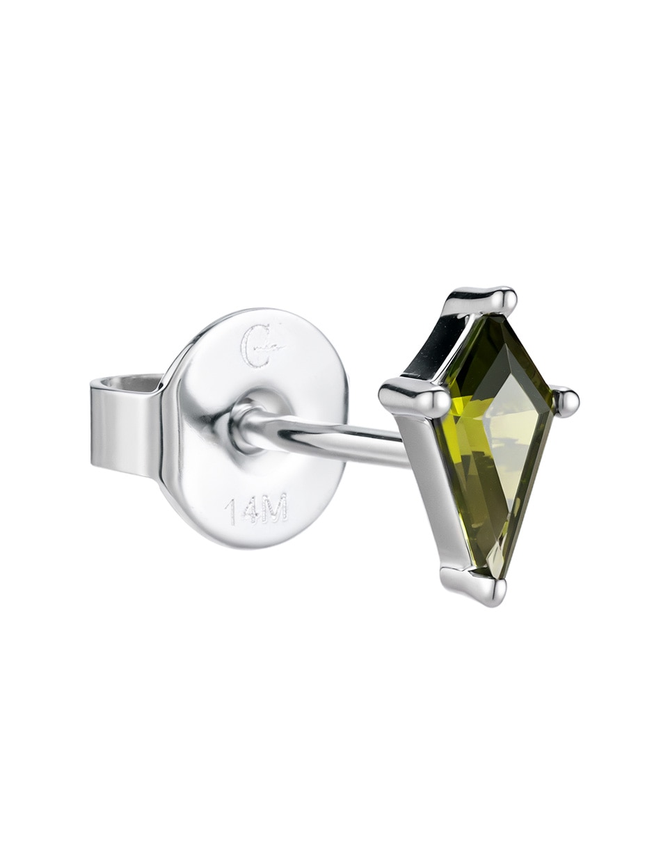 Piercing de rombo con acabado baño de oro blanco 14 K 2