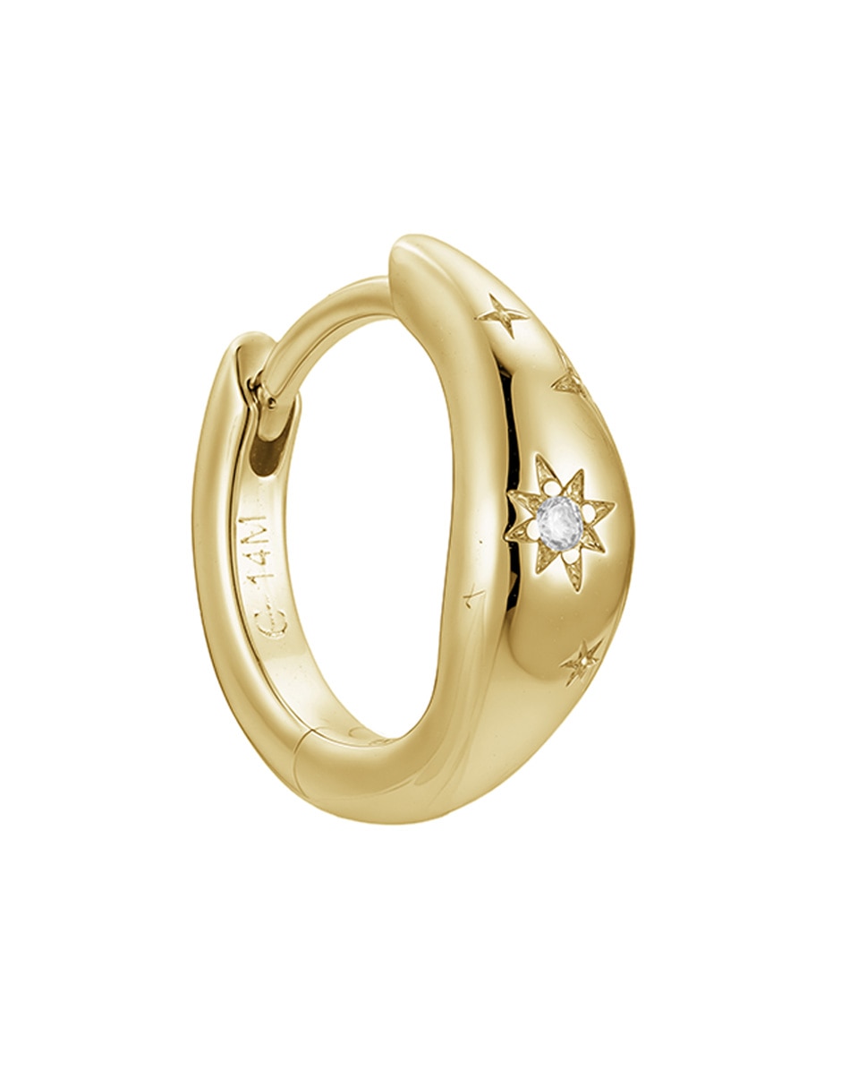Arracadas de estrella con acabado baño de oro 14 K 2