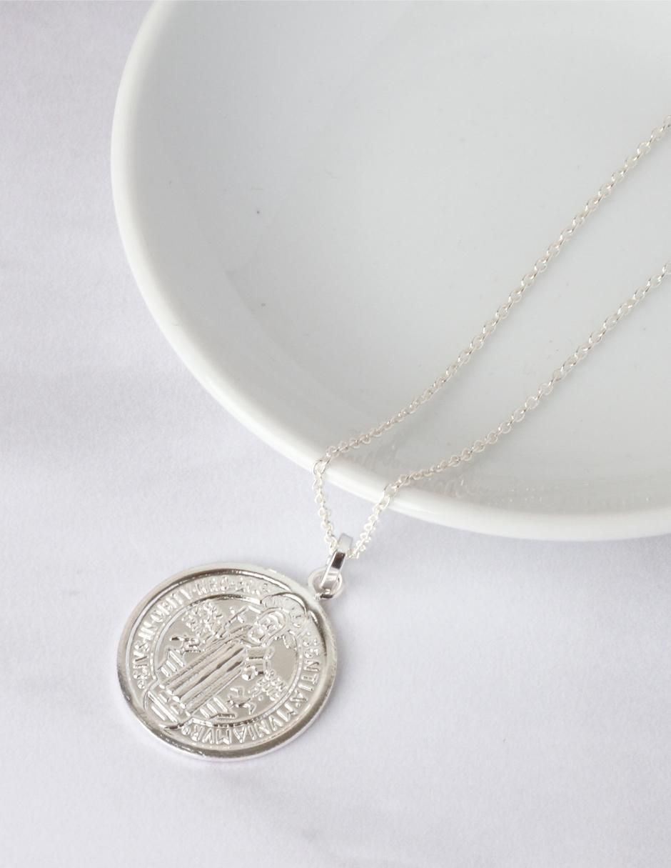 Collar con dije redondo Nube de plata P 925 4