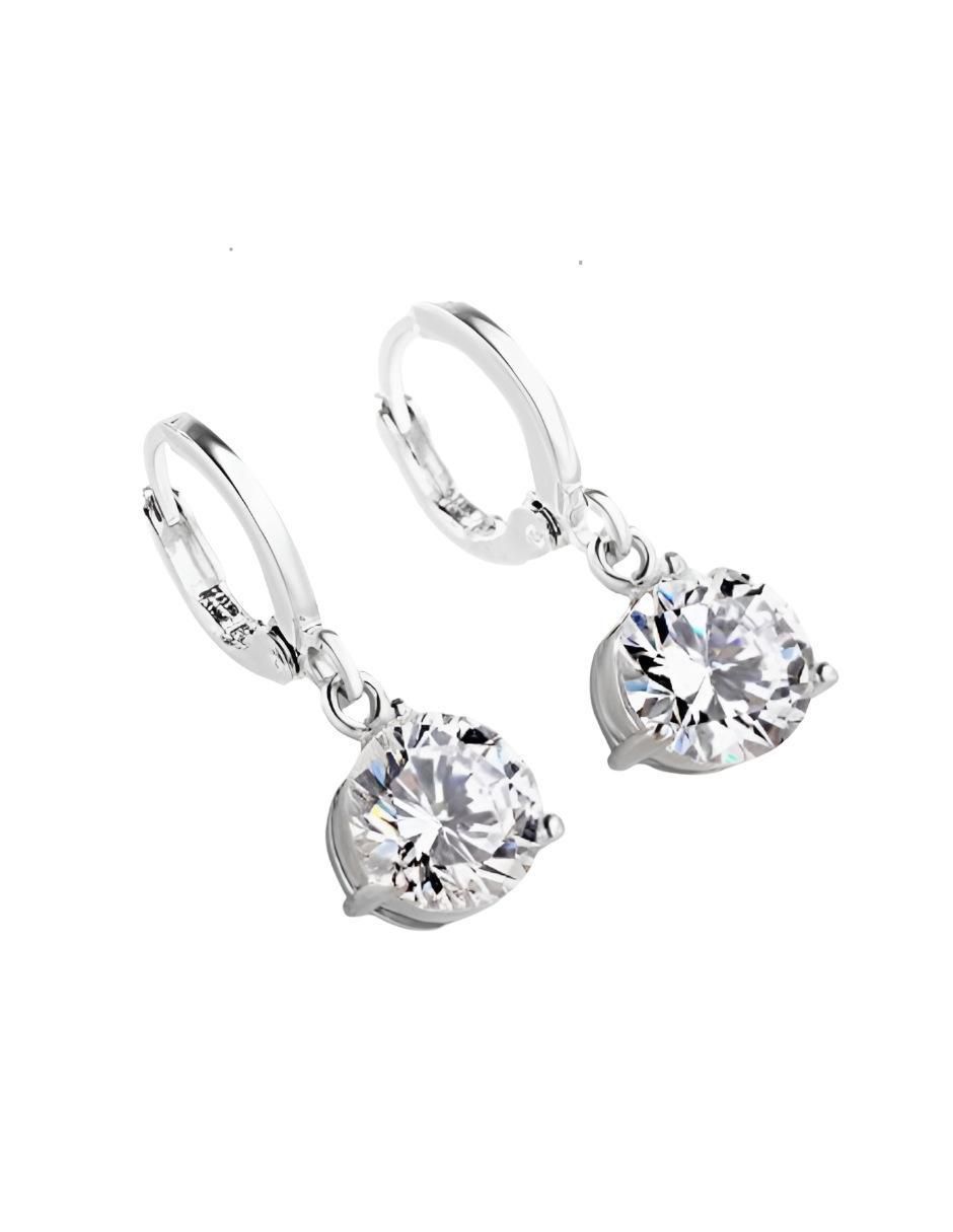 Aretes y collar redondo zirconia 3