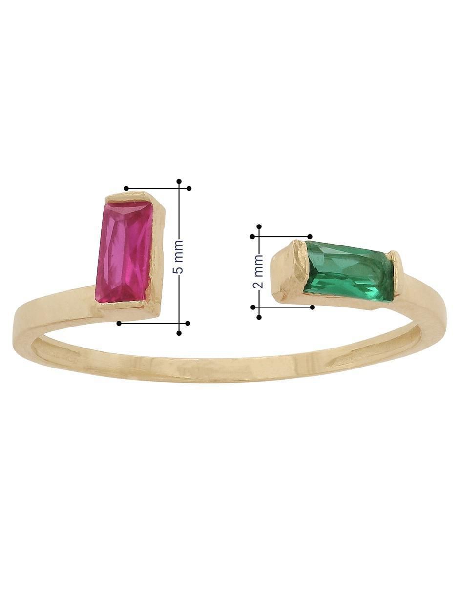 Anillo redondo 10 k de oro zirconia pulido 6
