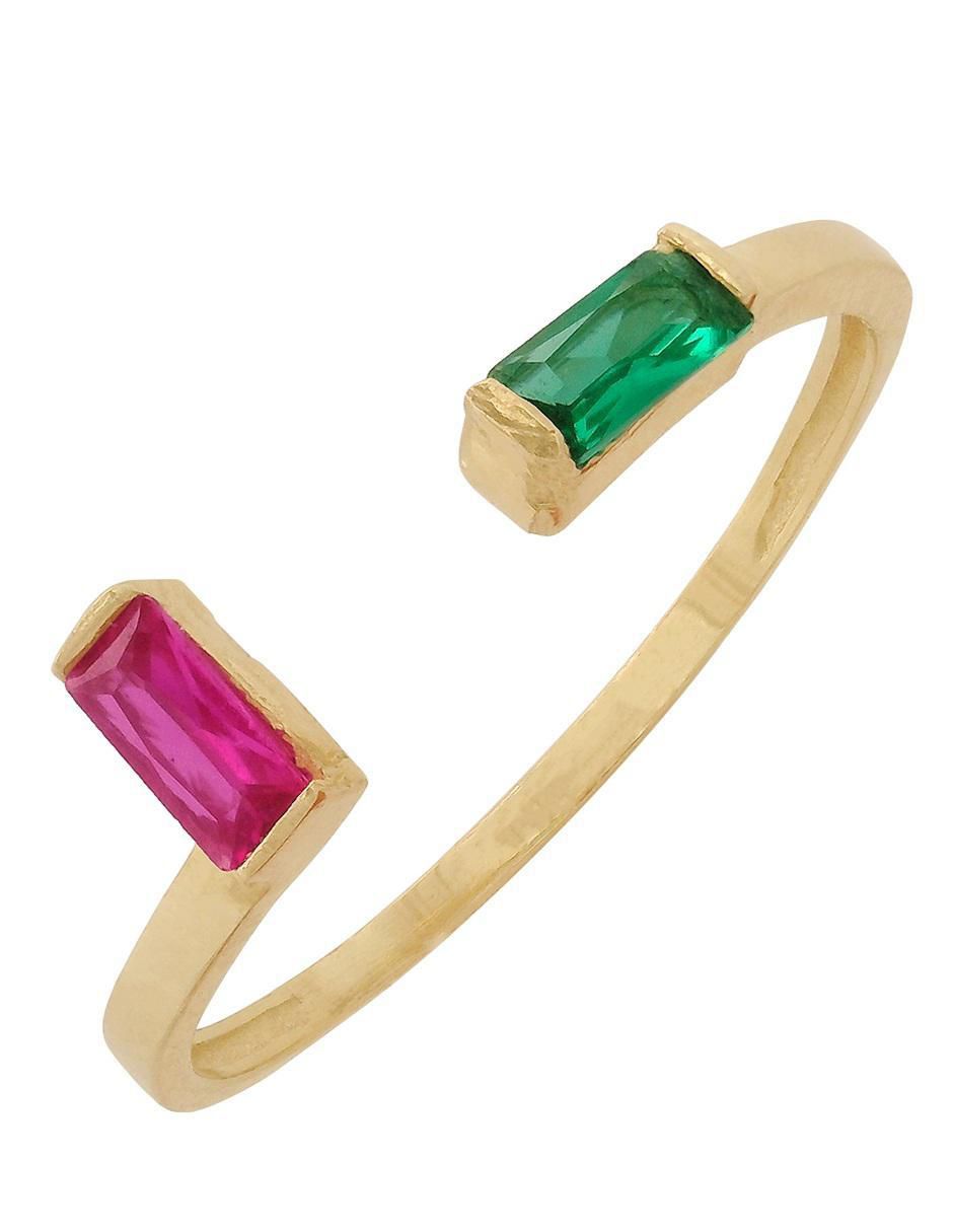 Anillo redondo 10 k de oro zirconia pulido 5