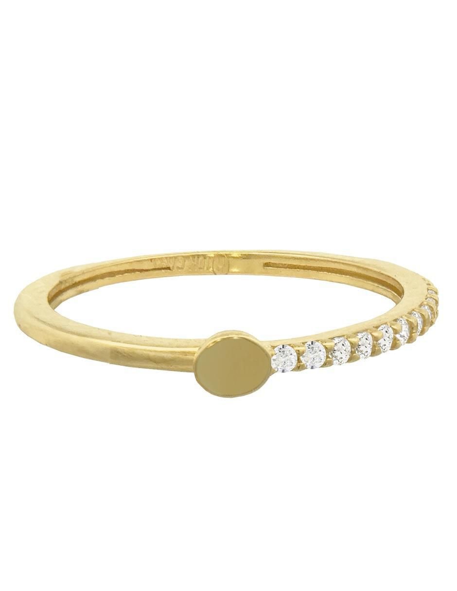 Anillo circular 10 k de oro zirconia pulido Anillo circular 10 k de oro zirconia pulido