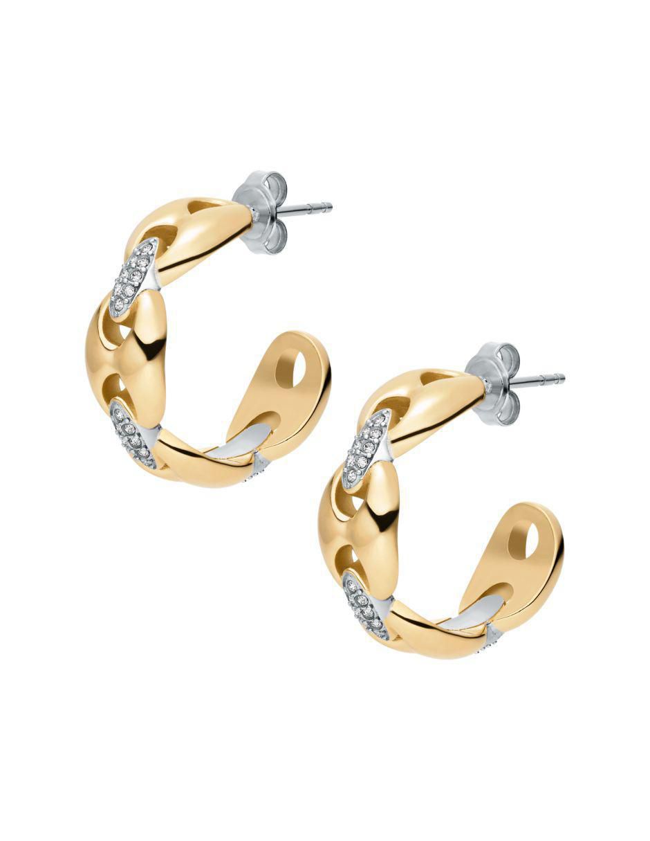 Aretes de aro ciruculares con acabado pulido cristal