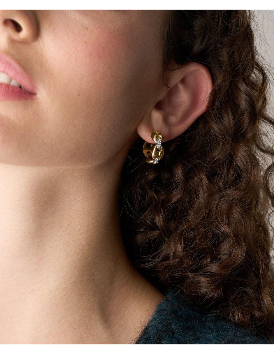 Aretes de aro ciruculares con acabado pulido cristal