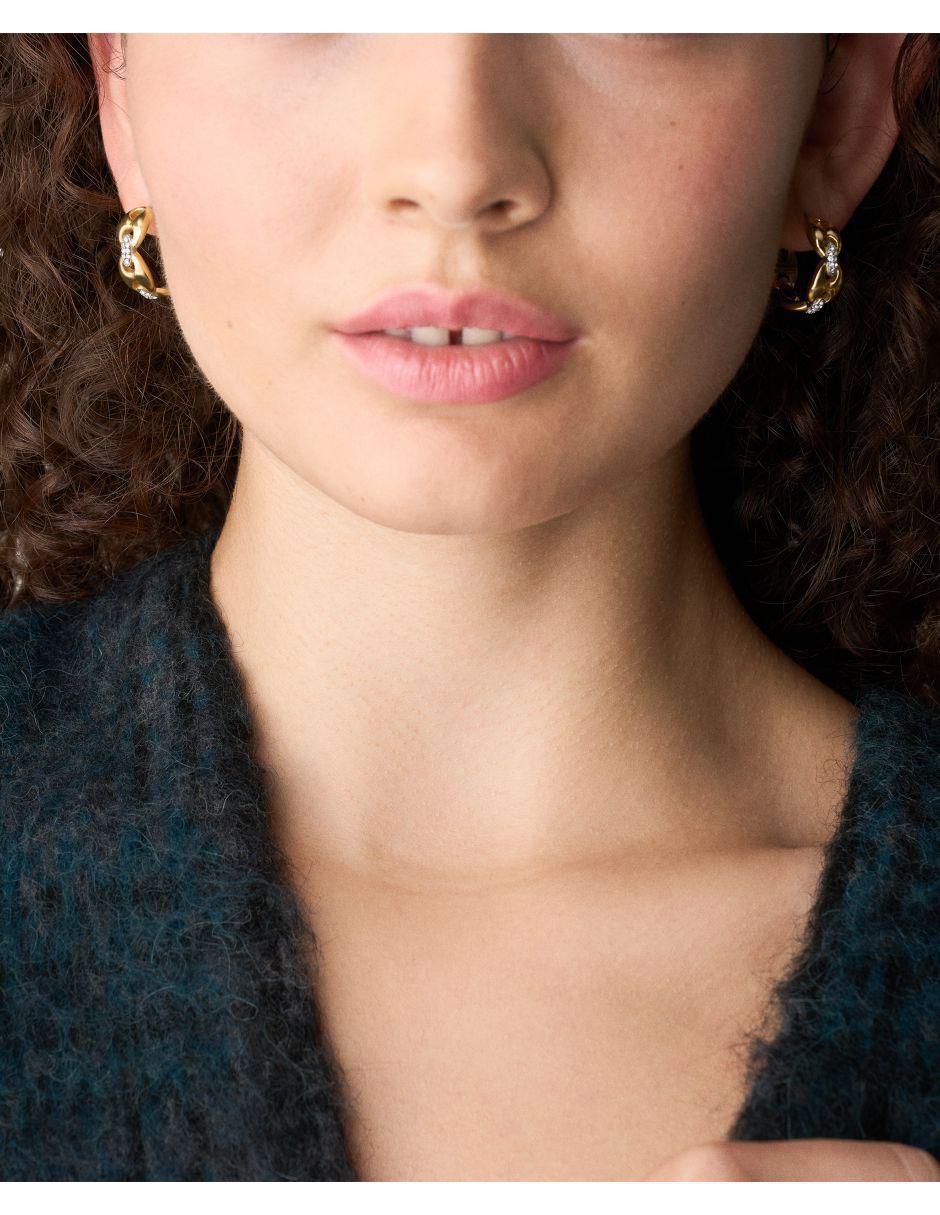 Aretes de aro ciruculares con acabado pulido cristal