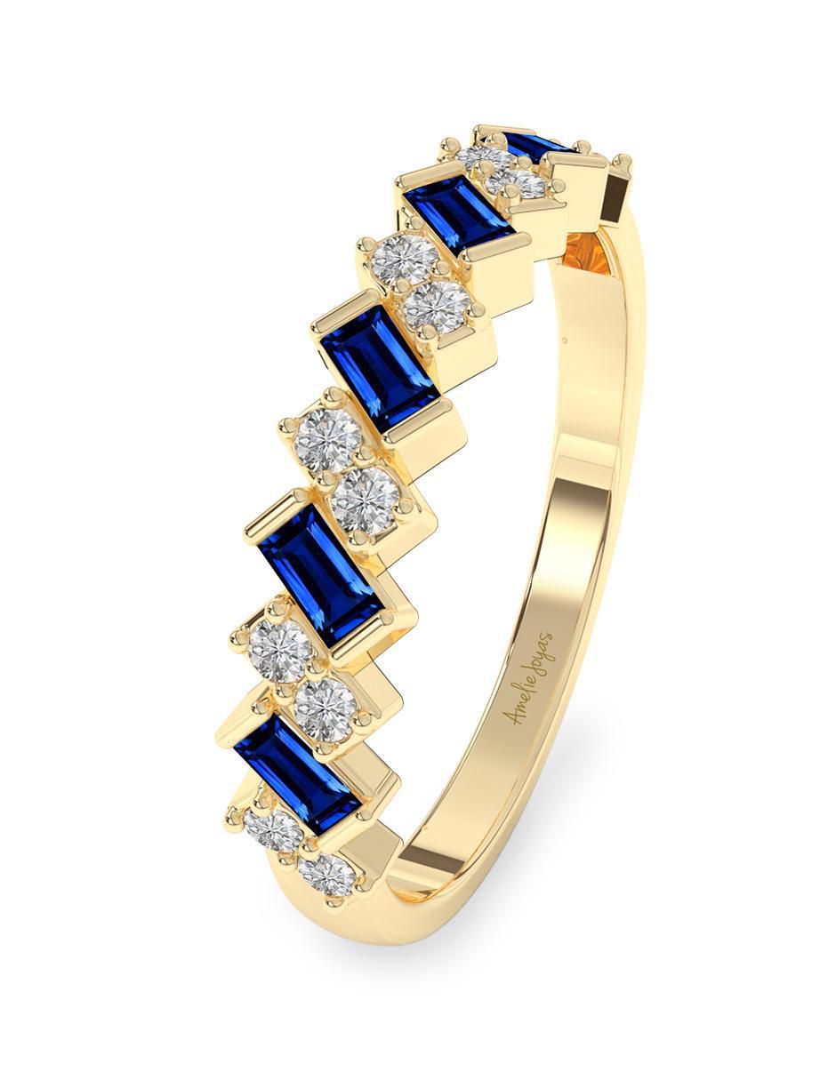 Anillo rectangular 10 k de oro pulido 6