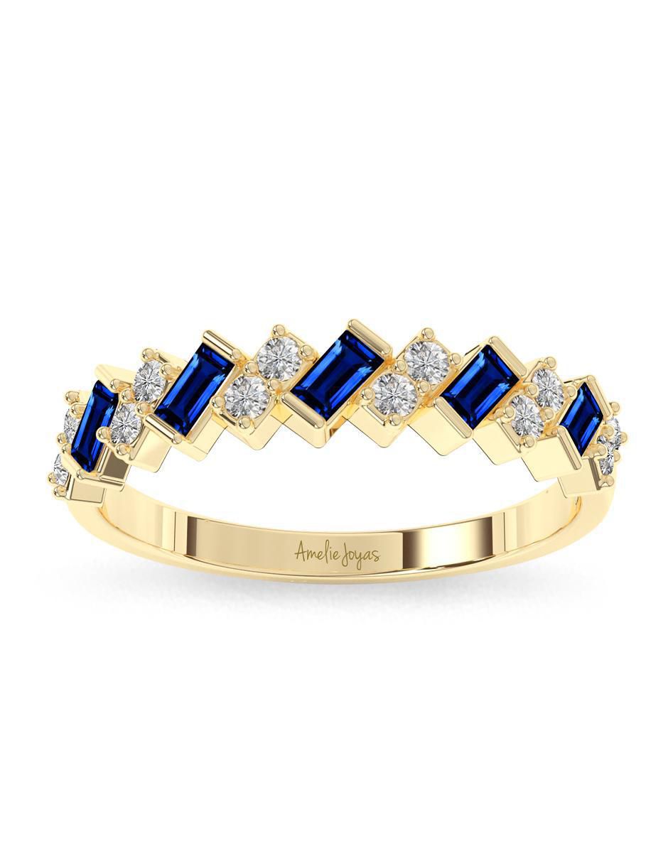 Anillo rectangular 10 k de oro pulido 5