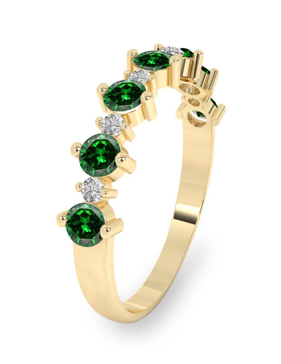 Anillo redondo 10 k de oro zirconia pulido 2
