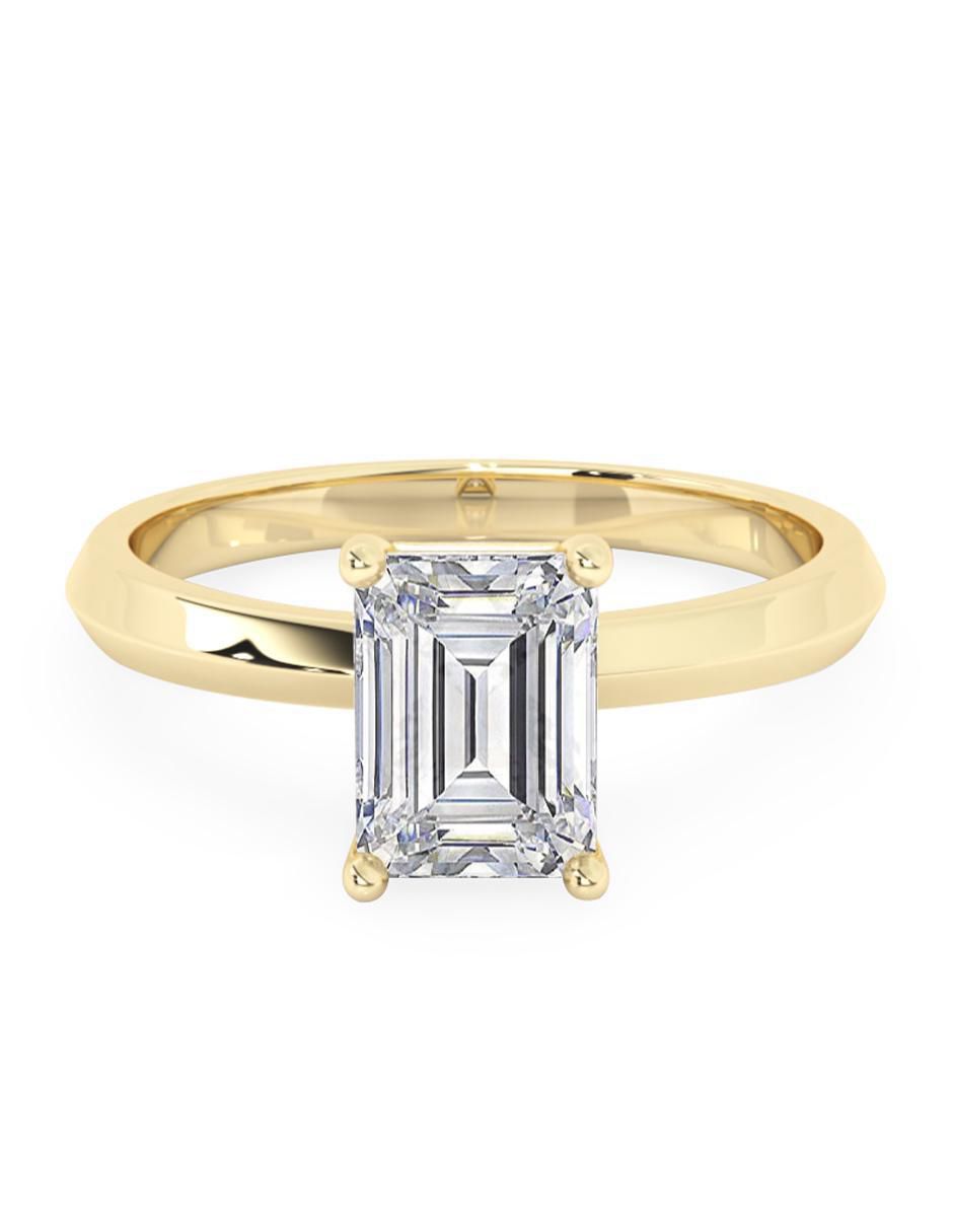 Anillo de octagonal 10 k de oro zirconia pulido Anillo de octagonal 10 k de oro zirconia pulido