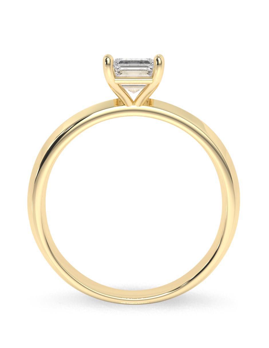 Anillo de octagonal 10 k de oro zirconia pulido 4