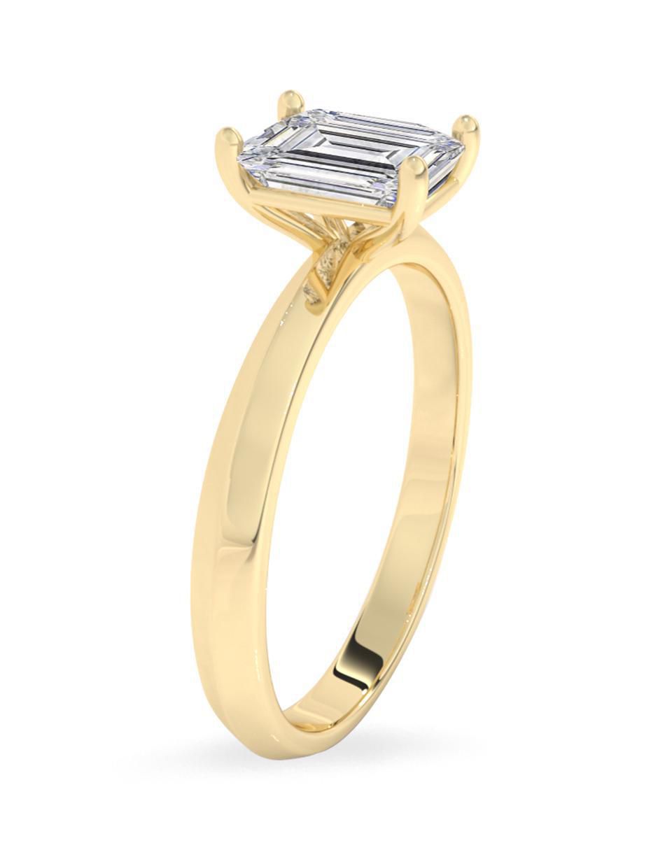 Anillo de octagonal 10 k de oro zirconia pulido 3