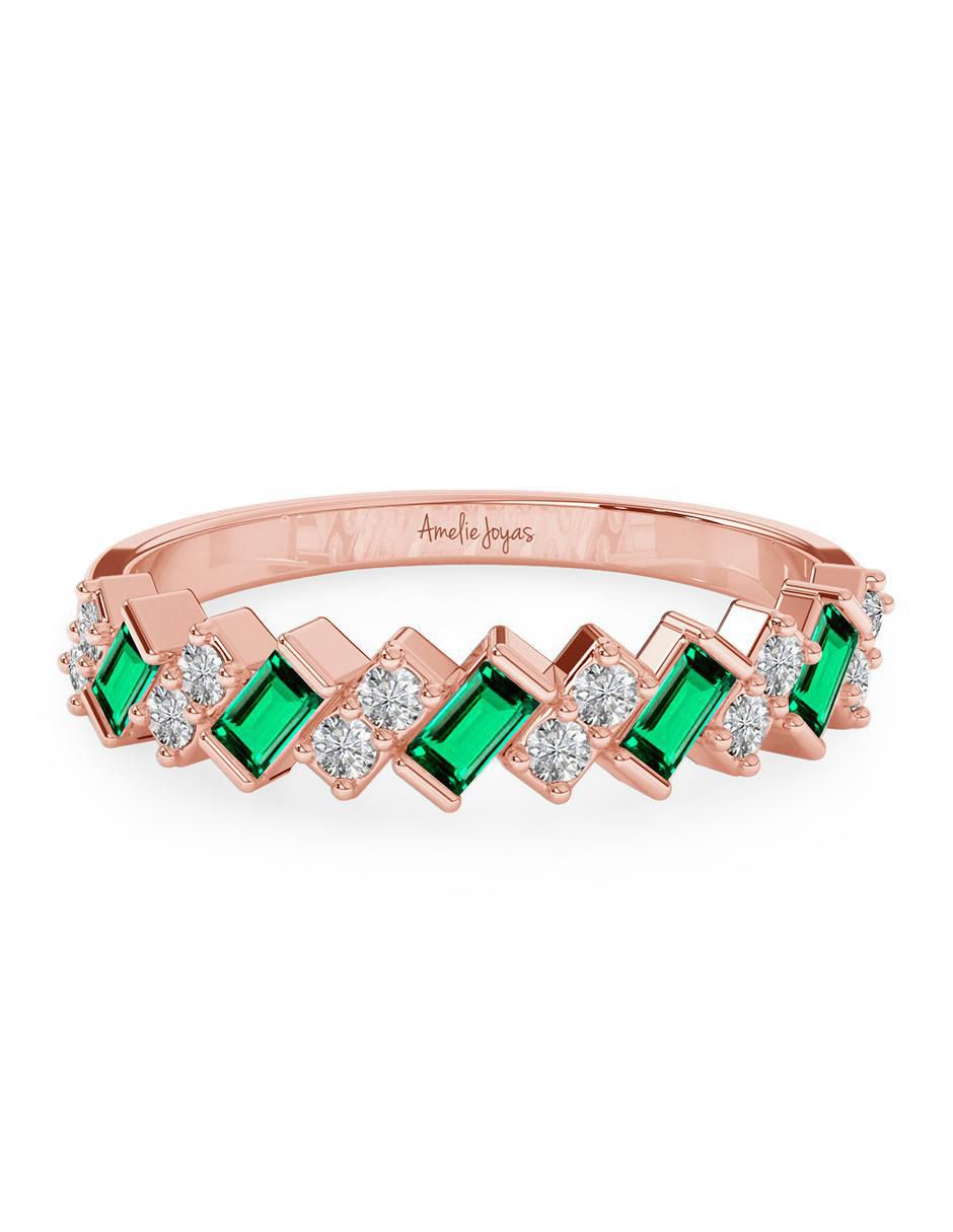 Churumbela rectangular 10 k de oro zirconia pulido 1