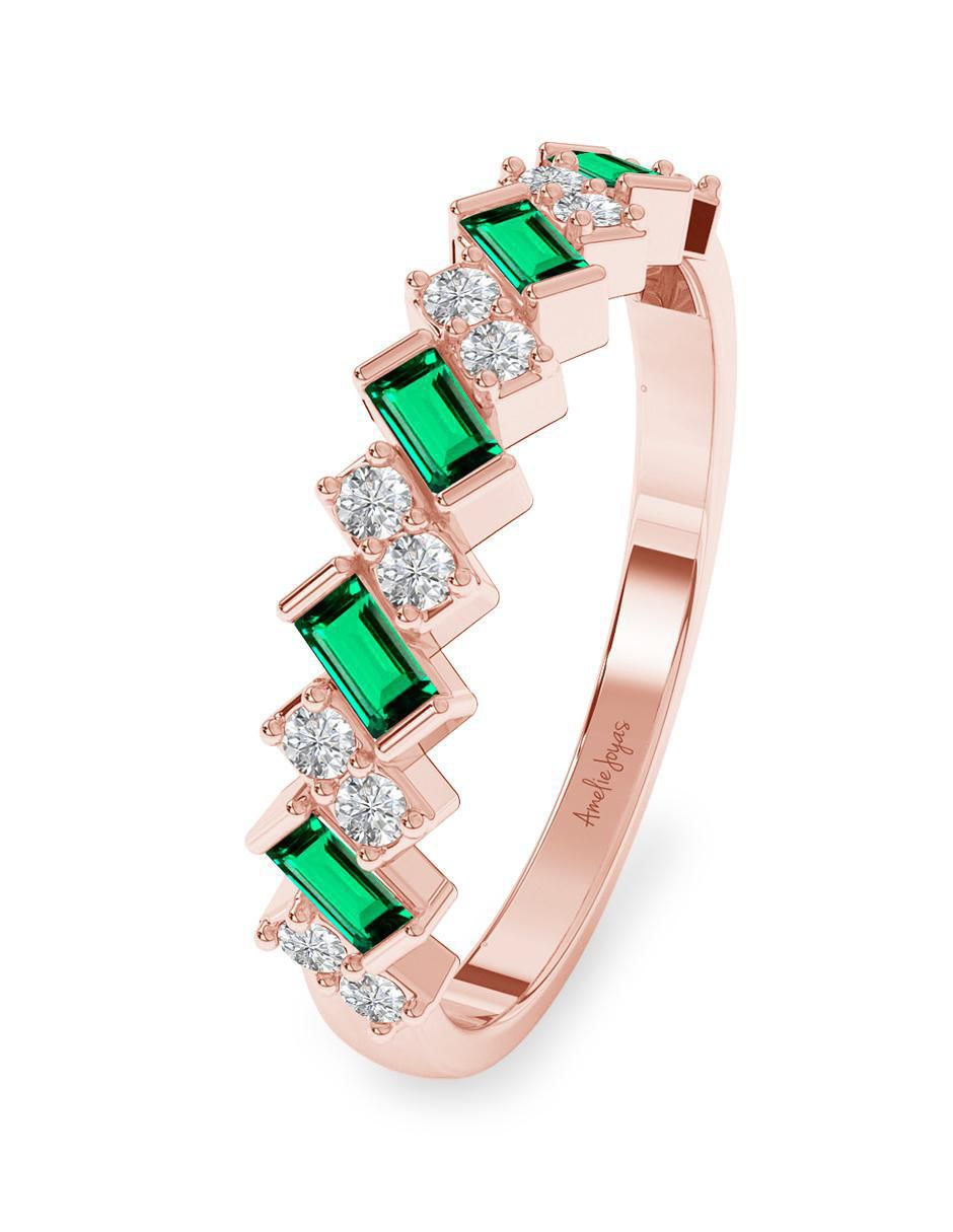 Churumbela rectangular 10 k de oro zirconia pulido 5