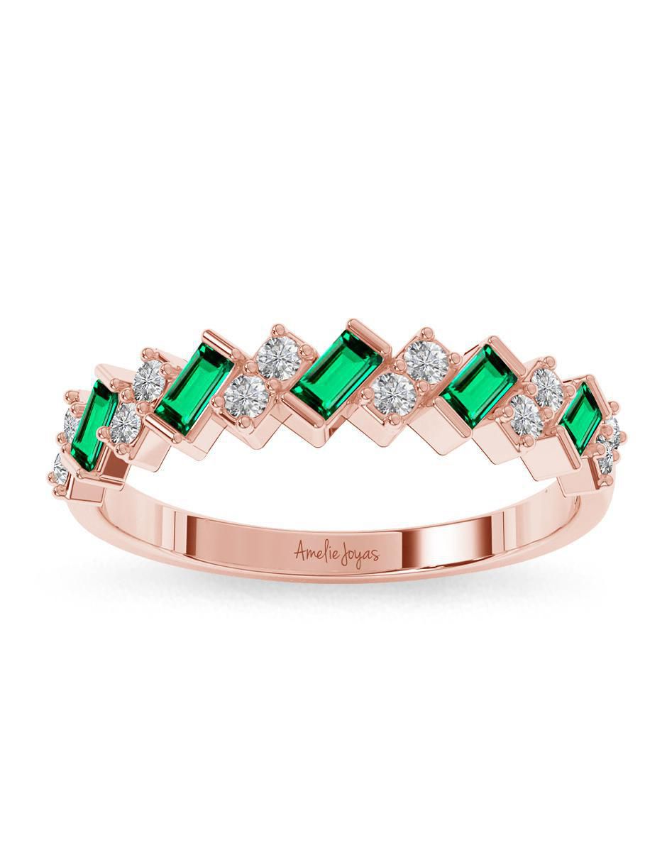 Churumbela rectangular 10 k de oro zirconia pulido 4