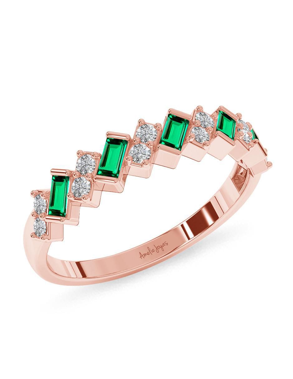 Churumbela rectangular 10 k de oro zirconia pulido 2