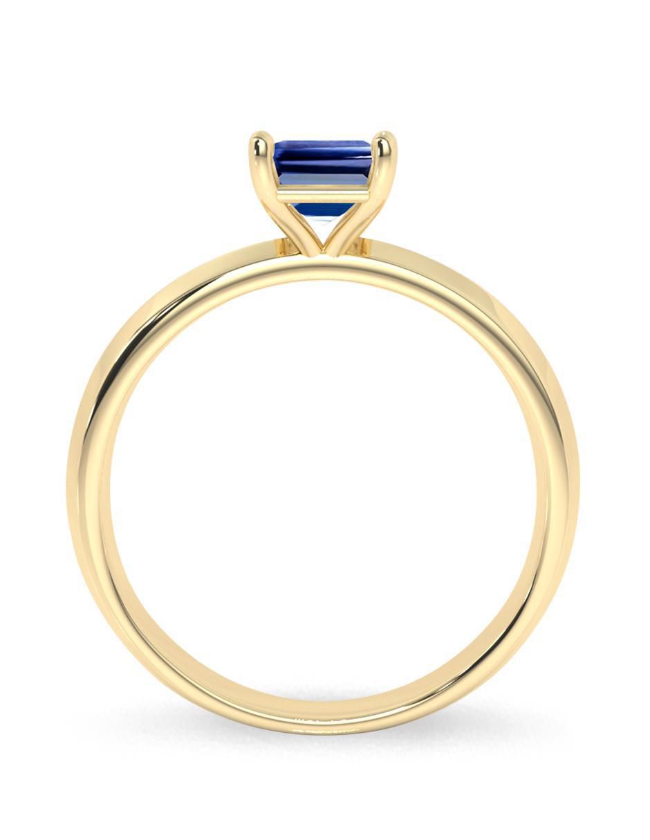 Anillo de octagonal 10 k de oro tanzanita pulido 4