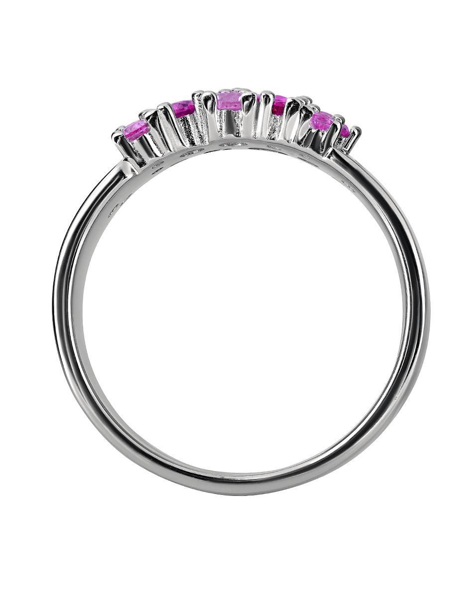 Anillo P 925 de plata zafiro pavé