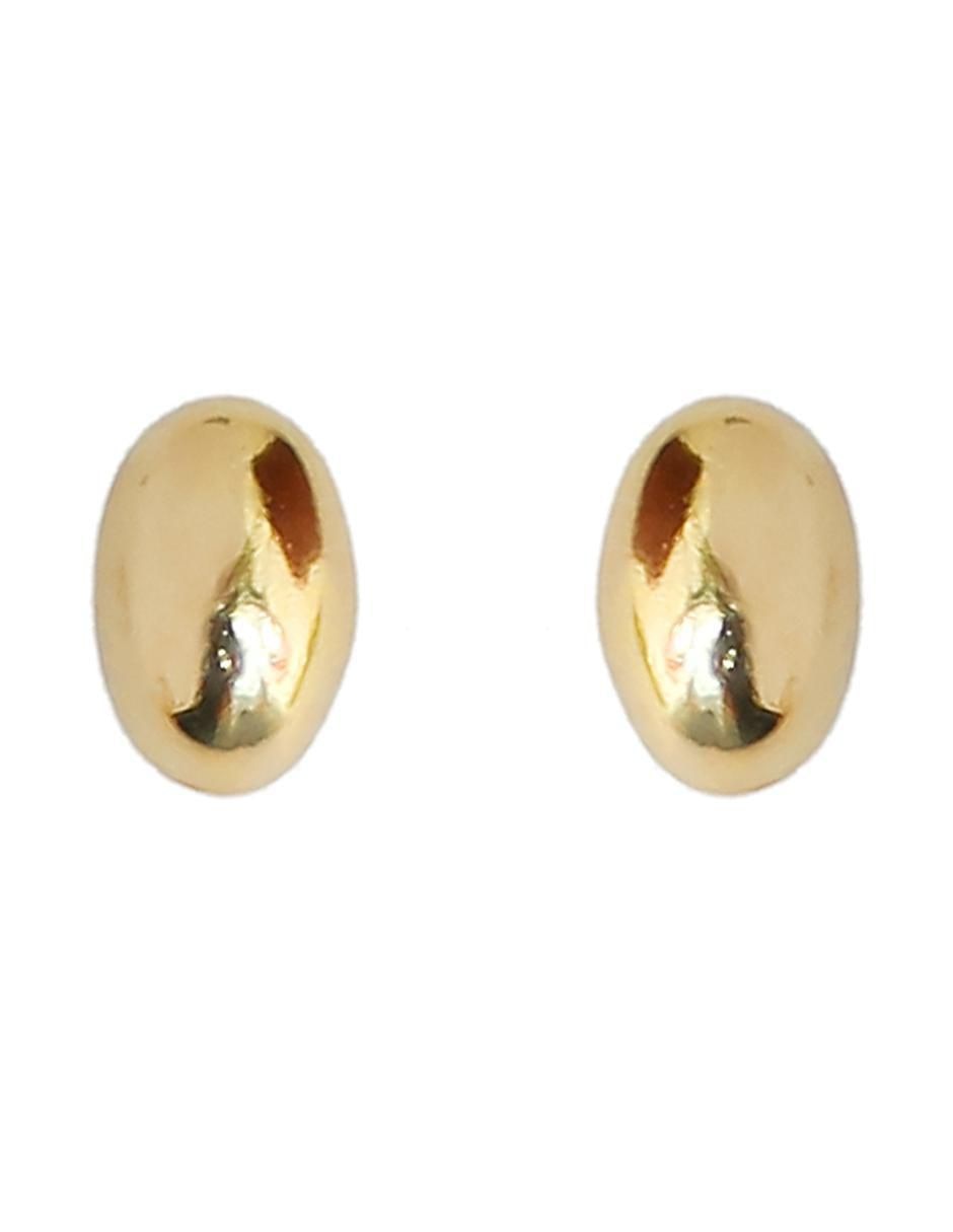 Aretes ovalados de plata P 925 con acabado chapa de oro 1