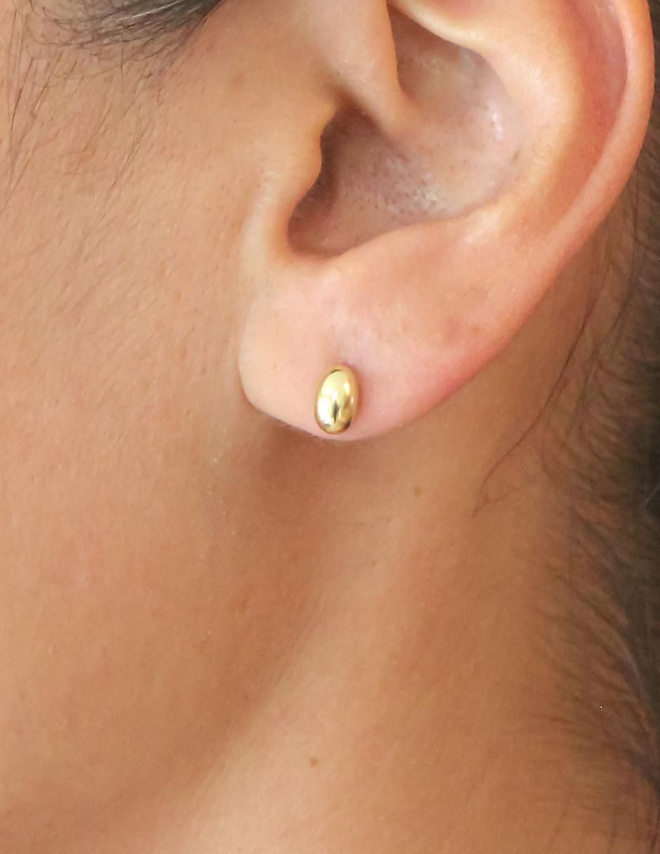 Aretes ovalados de plata P 925 con acabado chapa de oro 3
