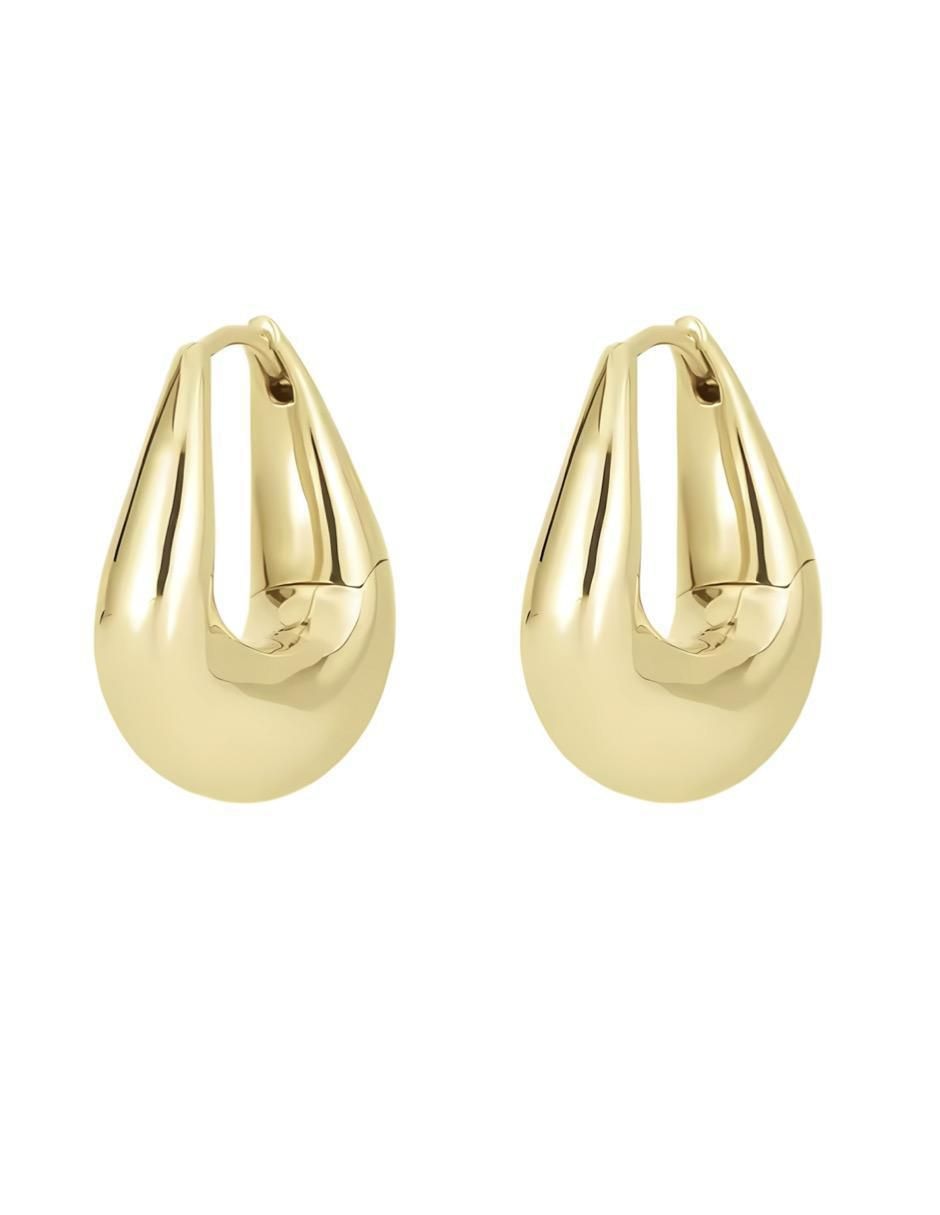 Aretes de gota de plata P 925 con acabado chapa de oro