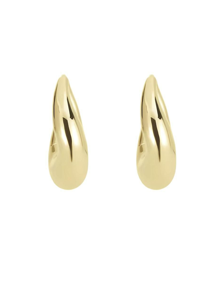 Aretes de gota de plata P 925 con acabado chapa de oro
