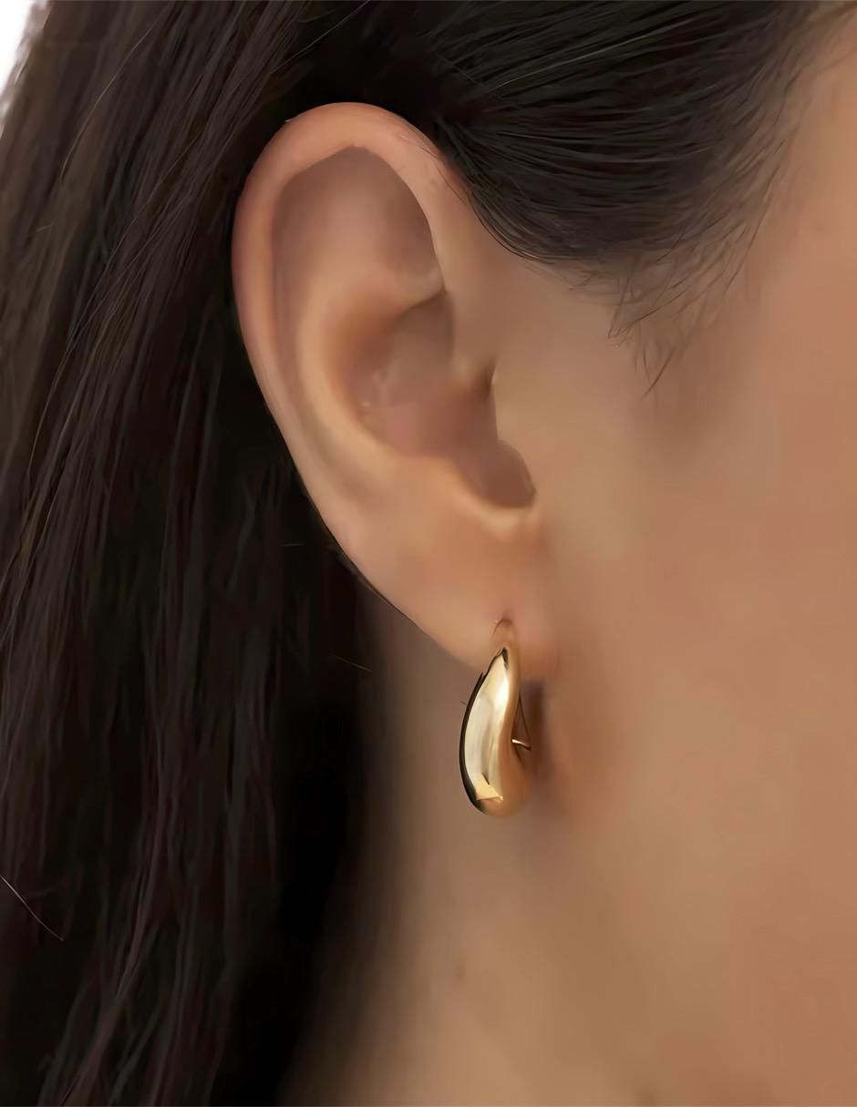 Aretes de gota de plata P 925 con acabado chapa de oro
