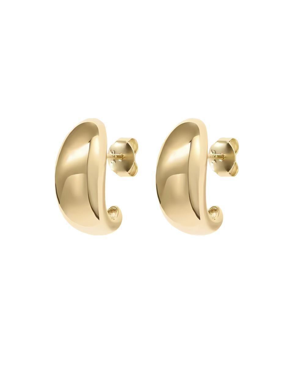 Aretes de gota de plata P 925 y 14 K con acabado chapa de oro