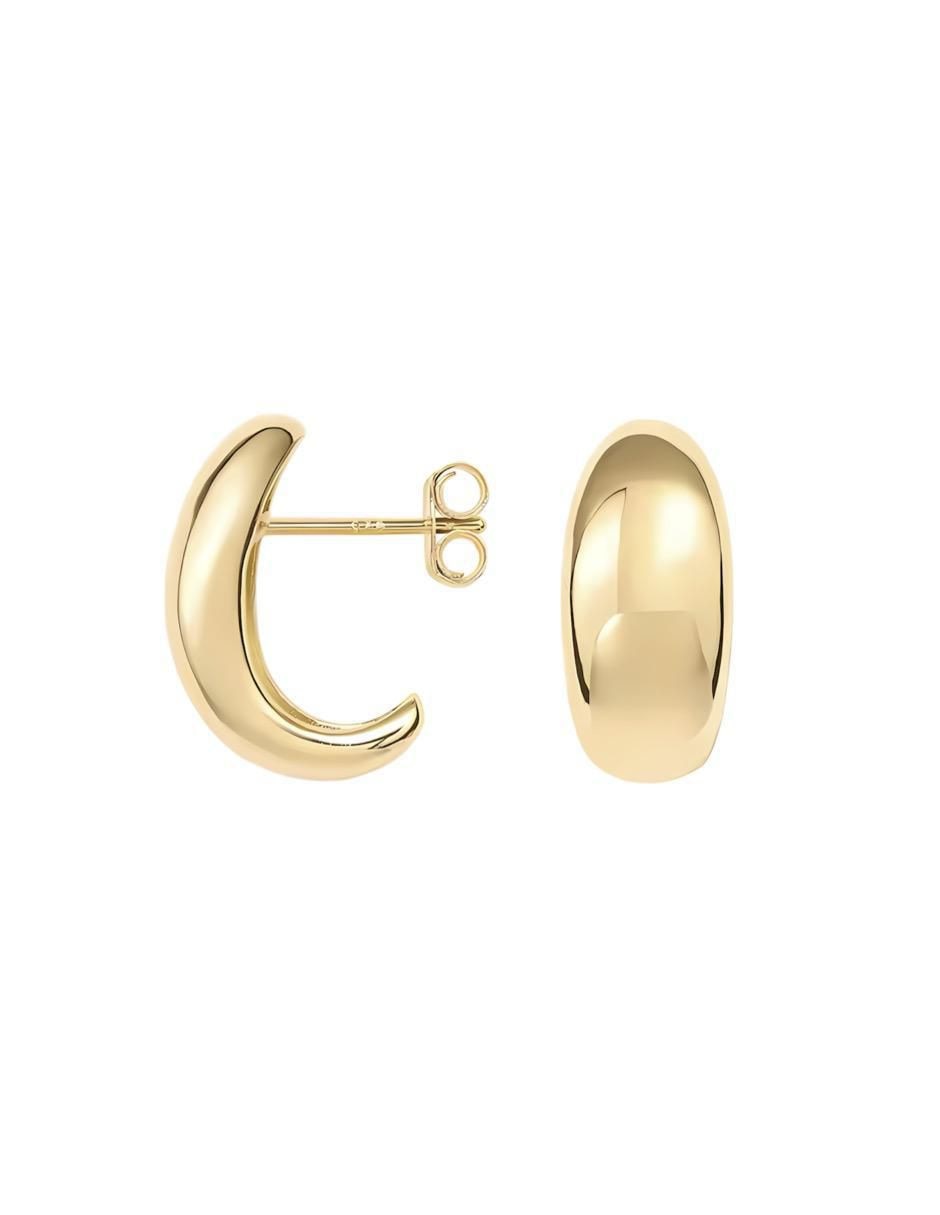 Aretes de gota de plata P 925 y 14 K con acabado chapa de oro 2