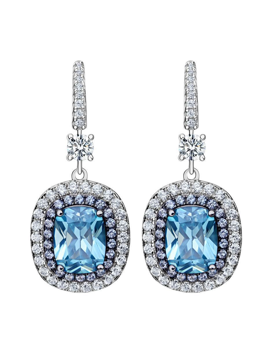 Aretes de plata P 925 con acabado pavé topacio