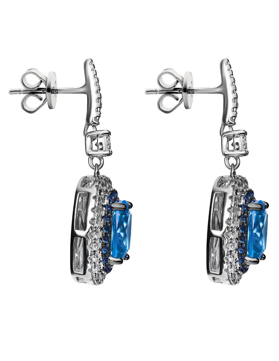Aretes de plata P 925 con acabado pavé topacio 3