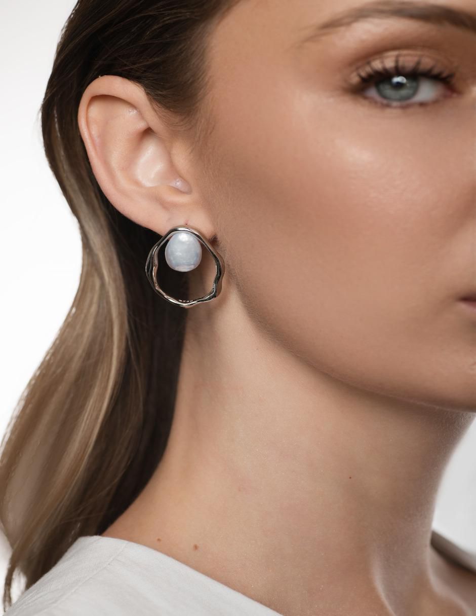 Aretes Gladkova Joyería de plata P 925 perla