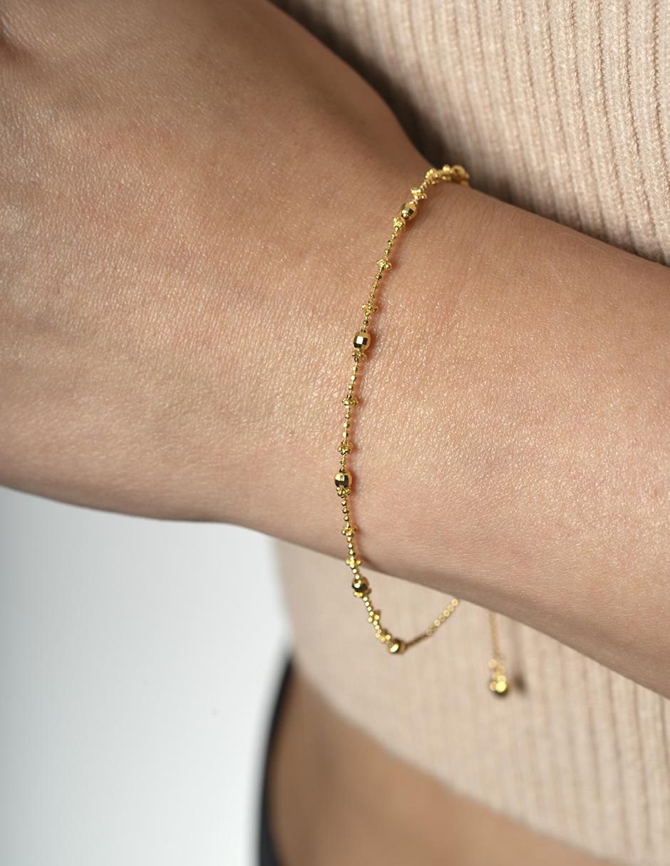 Pulsera de plata P 925 acabado chapa de oro 3