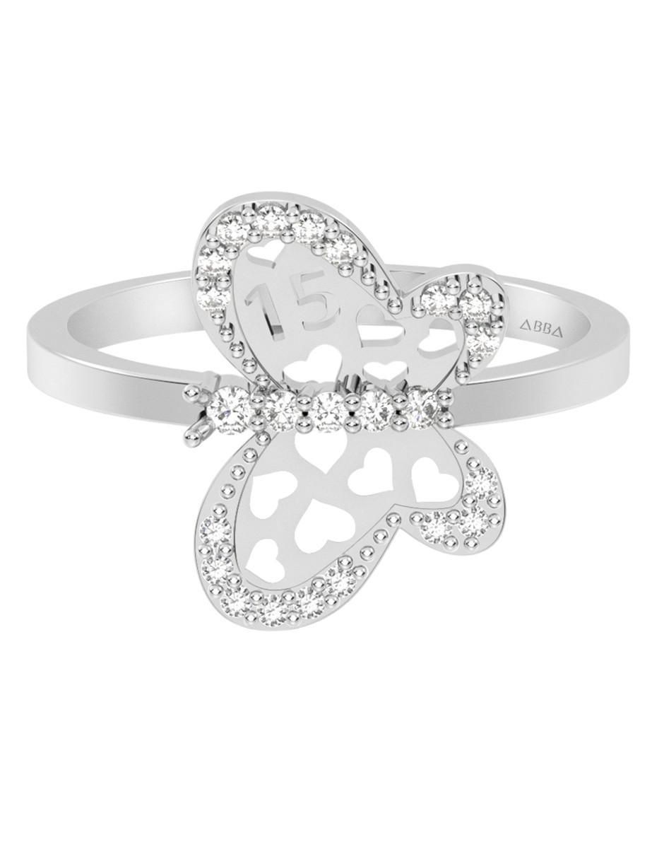 Anillo de mariposa 14 K de oro zirconia brillante Anillo de mariposa 14 K de oro zirconia brillante