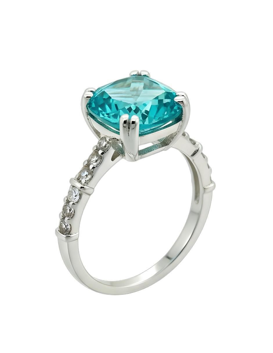 Anillo de cushion Élan P 925 de plata circonita brillante 5