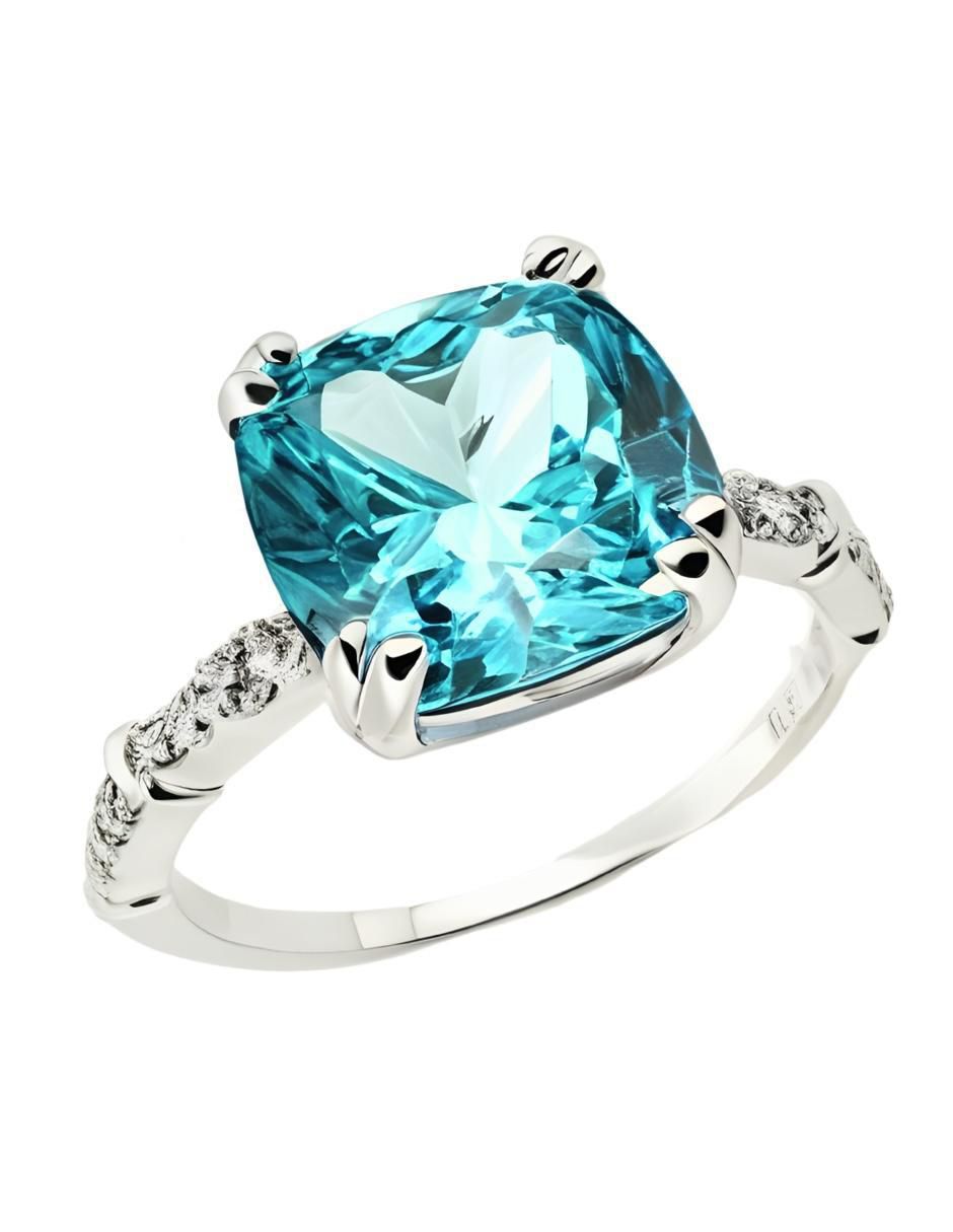 Anillo de cushion Élan P 925 de plata circonita brillante